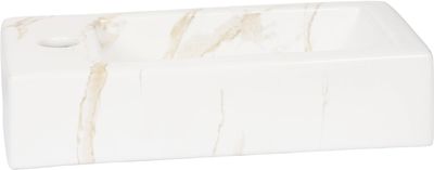 Saqu Basin fontein met kraangat links 36x18x9cm Carrara