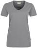 Hakro 181 Women's V-neck shirt MIKRALINAR® - Titanium - 3XL