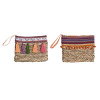 Handtas Hippie DKD Home Decor Multicolour vlechtwerk (26 x 4 x 20 cm) (2 Stuks)