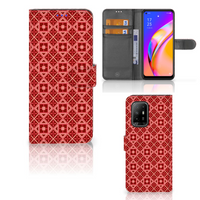 OPPO Reno5 Z | A94 5G Telefoon Hoesje Batik Rood - thumbnail