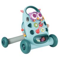 Loopwagen Loopwagen met Rammelaars Kralen en Glijdende Vogel Babywalker met 2 Draaispeeltjes-Blauw