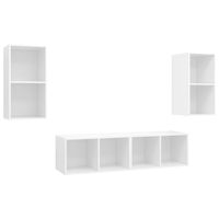 The Living Store TV-meubelset - wit - spaanplaat - 37 x 37 x 72 cm (B x D x H) - 4 x tv-meubel