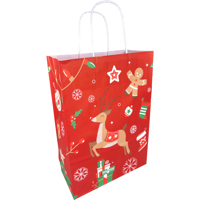 Tas | Hert | Papier | gedraaid papieren koord | 22x 10x31cm | draagtas | rood | 250 stuks