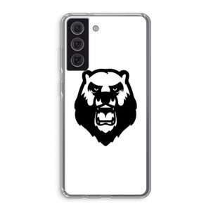 Angry Bear (white): Samsung Galaxy S21 FE Transparant Hoesje