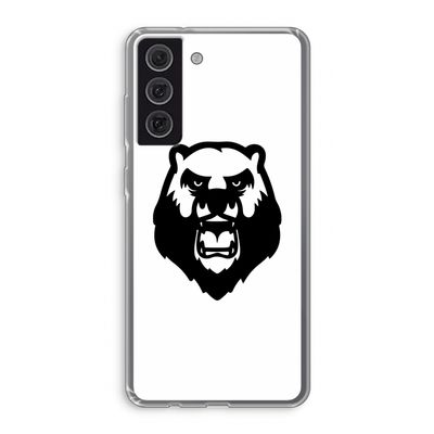 Angry Bear (white): Samsung Galaxy S21 FE Transparant Hoesje