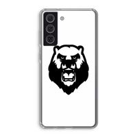 Angry Bear (white): Samsung Galaxy S21 FE Transparant Hoesje