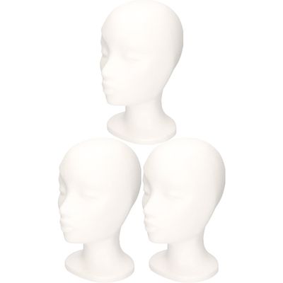 3x Hobby/DIY piepschuim hoofden/koppen Sonja 30 cm vrouw/meisje