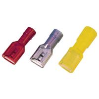 Intercable 183554 Platte stekker (female) Insteekbreedte: 6.3 mm Insteekdikte: 0.8 mm Volledig geïsoleerd Geel 1 stuk(s)