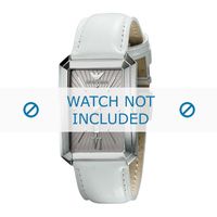 Armani horlogeband AR0461 Leder Wit 20mm + standaard stiksel