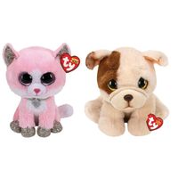 Ty - Knuffel - Beanie Buddy - Fiona Pink Cat & Houghie Dog - thumbnail