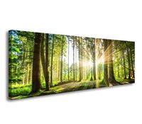 Schilderij - Bos, Groen, 120X40cm, 1luik - thumbnail