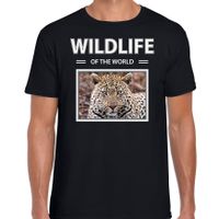 Jaguar t-shirt met dieren foto wildlife of the world zwart voor heren