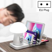 HQ-UD12 universele 4 in 1 40W QC 3.0 3 USB-poorten + draadloze lader mobiele telefoon opladen station met paddestoel vorm LED licht lengte: 1 2 m EU