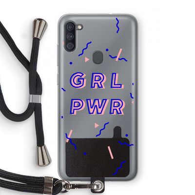 GRL PWR: Samsung Galaxy A11 Transparant Hoesje met koord