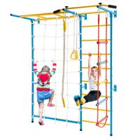 Gymnastiektoestel 7 in 1 Kinderklimmuur met Net 197,5 x 83,5 x 223 cm