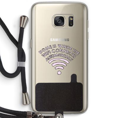 Home Is Where The Wifi Is: Samsung Galaxy S7 Transparant Hoesje met koord