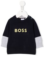 BOSS Kidswear pull bicolore à logo imprimé - Bleu - thumbnail