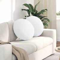 VidaXL Zitkussens 2 pcs wit ø50 x 19 cm stof