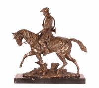 A BRONZE SCULPTURE OF LOUIS XV ON HORSEBACK A BRONZE SCULPTURE OF LOUIS XV ON HORSEBACK