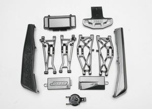 Complete exo-carbon kit, jato (includes rear & mid-chassis battery covers, receiver cover, dirt guards, suspension arms, front bumper, & fuel tank ...