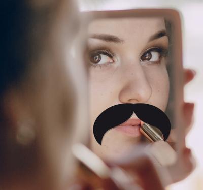 Spiegel sticker snor mustache