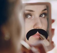 Spiegel sticker snor mustache