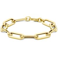 Armband Paperclip Vierkante buis geelgoud 9,2 mm 20 cm