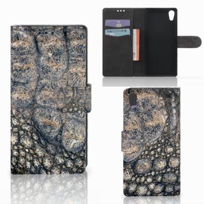 Sony Xperia XA1 | Telefoonhoesje | Met pasjeshouder | Krokodillenprint