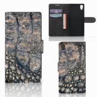 Sony Xperia XA1 | Telefoonhoesje | Met pasjeshouder | Krokodillenprint