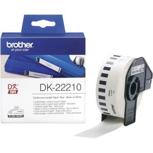 Brother DK-22210 Rol met etiketten 29 mm x 30.48 m Papier Wit 1 stuk(s) Permanent hechtend DK22210 Universele etiketten