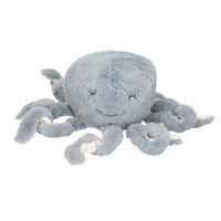 Octopus/inktvis knuffel van zachte pluche - grijs/wit - 22 cm - thumbnail