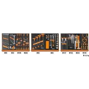 Beta 5904VU/1M Assortiment van 91 gereedschappen voor universeel gebruik in voorgevormde EVA foam inlegbakken - 059041201 - 059041201