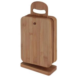 Broodplankjes met houder - 6x - bamboe hout - 22 x 15 cm