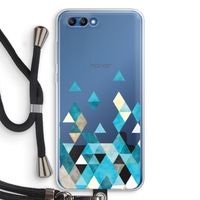 Gekleurde driehoekjes blauw: Honor 10 Transparant Hoesje met koord