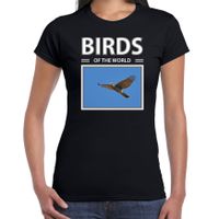 Havik roofvogels t-shirt met dieren foto birds of the world zwart voor dames