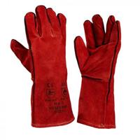 lashandschoen rundersplit rood kevlar gestikt | 6 Stuk stuks