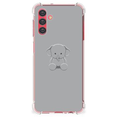 Samsung Galaxy A13 5G | A04s Stevig | Bumper Hoesje | Grijs Baby Olifant Samsung Galaxy A13 5G | A04s Stevig | Bumper Hoesje | Grijs Baby Olifant