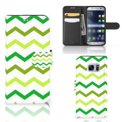 Samsung Galaxy S7 | Telefoon Hoesje | Zigzag Groen