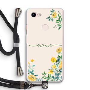 Gele bloemen: Pixel 3 XL Transparant Hoesje met koord