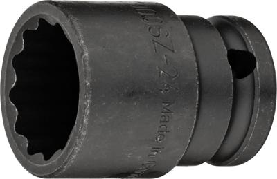HAZET Krachtdopsleutel 900SZ-24 · 1/2 inch (12,5 mm) vierkant hol · Buitentwaalfkant tractieprofiel · SW 24 mm