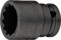 HAZET Krachtdopsleutel 900SZ-24 · 1/2 inch (12,5 mm) vierkant hol · Buitentwaalfkant tractieprofiel · SW 24 mm