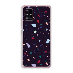 Dark Rounded Terrazzo: Samsung Galaxy A51 5G Transparant Hoesje