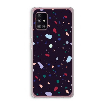 Dark Rounded Terrazzo: Samsung Galaxy A51 5G Transparant Hoesje