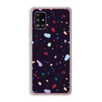 Dark Rounded Terrazzo: Samsung Galaxy A51 5G Transparant Hoesje