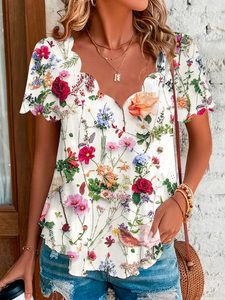 Floral Casual Loose T-Shirt