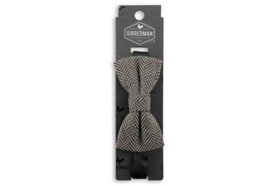 Luxe Vlinderdas | Bruin/lichtblauw | Tweed | Elegante Vlinderdas Voor Mannen | Peaky Blinders