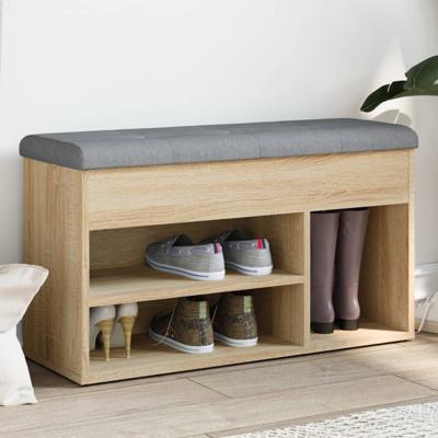 Schoenenbank 82x32x45,5 cm bewerkt hout sonoma eikenkleurig