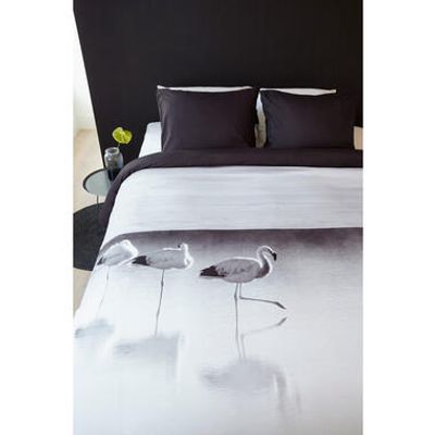 Ambiante dekbedovertrek James Flamingo - wit - 140x200/220