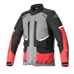 ALPINESTARS Andes V3 Drystar Jacket, Textiel motorjas heren, Donker Grijs-Zwart-Helder Rood