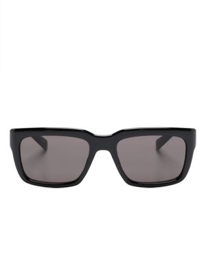 Saint Laurent Eyewear lunettes de soleil rectangulaires à logo - Noir